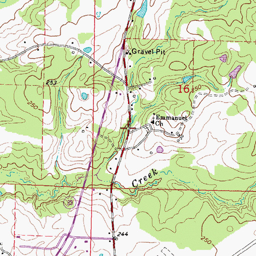 Topographic Map of Emmanuel, MS