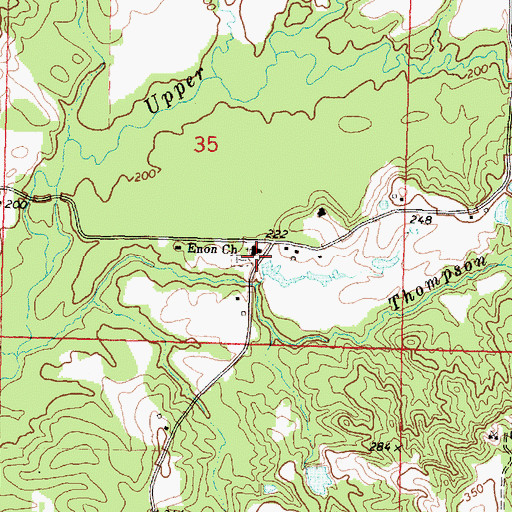 Topographic Map of Enon Cemetery, MS