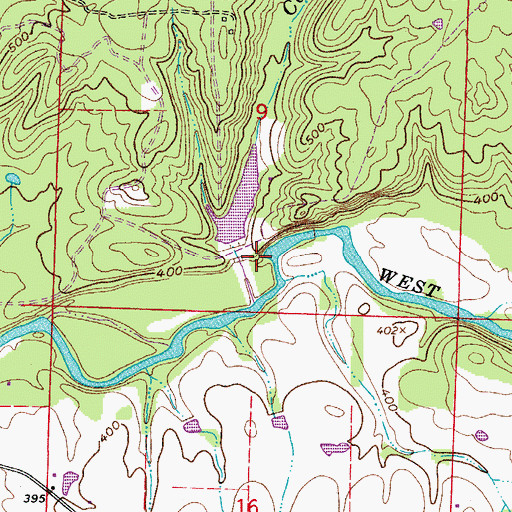 Topographic Map of Cedar Branch, AR