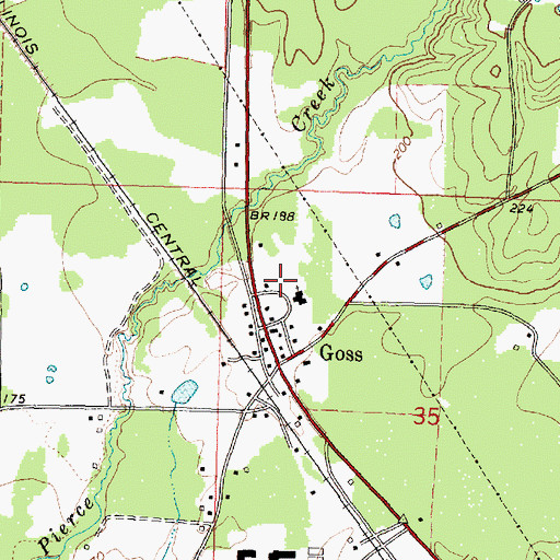Topographic Map of Goss School (historical), MS