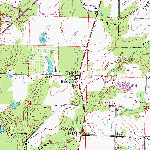 Topographic Map of Harmony, MS