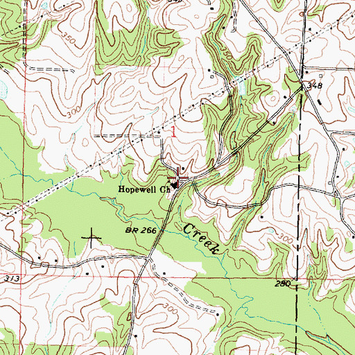 Topographic Map of Hopewell School (historical), MS