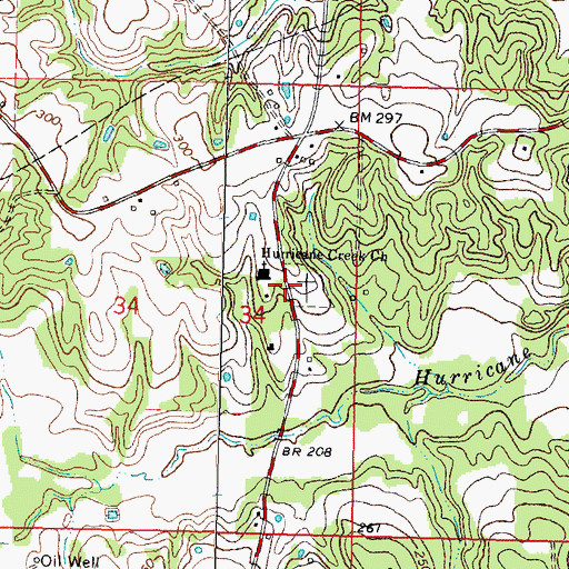 Topographic Map of Hurricane Creek School (historical), MS