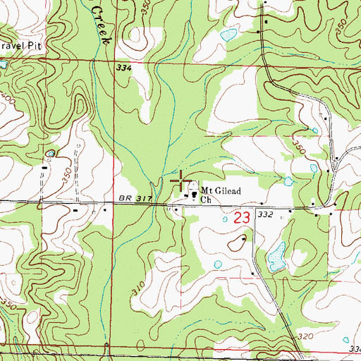 Topographic Map of Mount Gilead Cemetery, MS