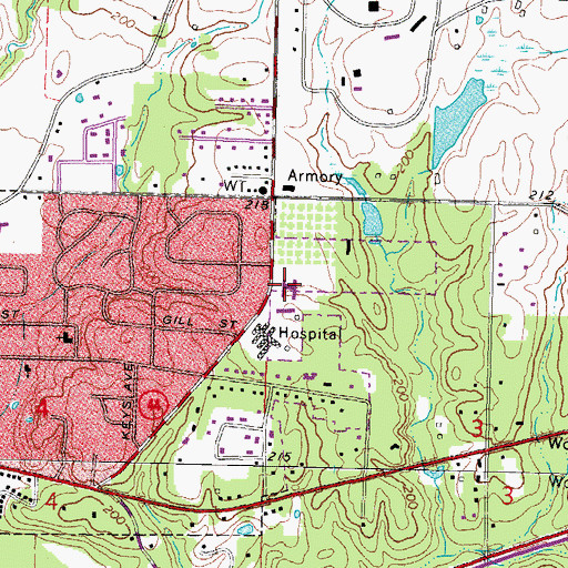 Topographic Map of Marion General Hospital, MS