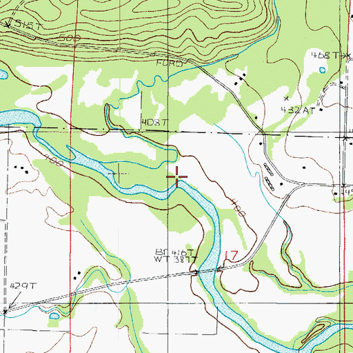 Topographic Map of Cedar Creek, AR