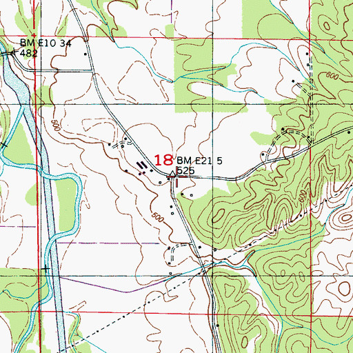 Topographic Map of Valley (historical), MS