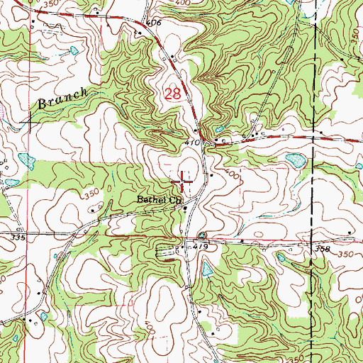 Topographic Map of Bethel Cemetery, MS