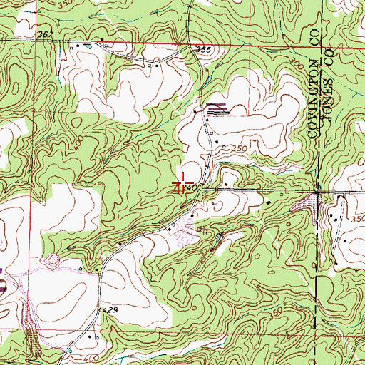 Topographic Map of Bethel Cemetery, MS