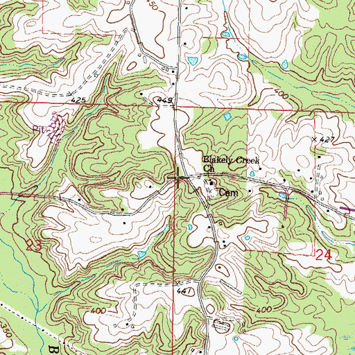 Topographic Map of Blakley Creek, MS