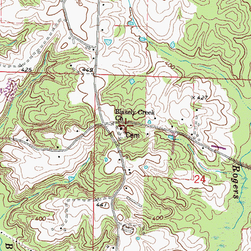 Topographic Map of Blakley Creek School (historical), MS