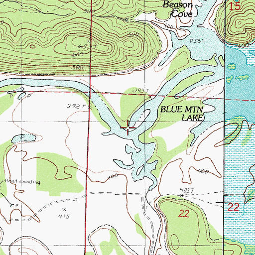 Topographic Map of Cedar Creek, AR