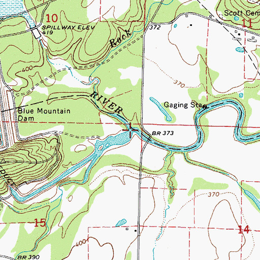 Topographic Map of Cedar Creek, AR