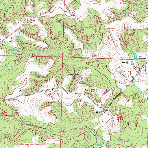 Topographic Map of Cooley Springs, MS