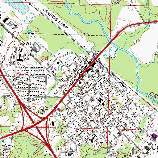 Topographic Map of Covington County Courthouse, MS