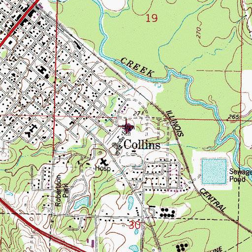 Topographic Map of Covington County Vocational Technical Center, MS
