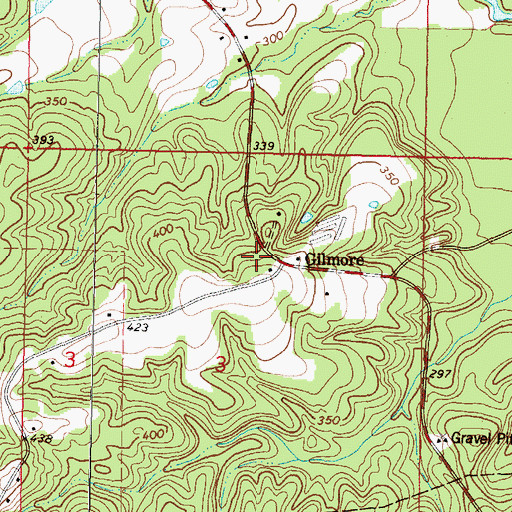 Topographic Map of Gilmer Methodist Church (historical), MS