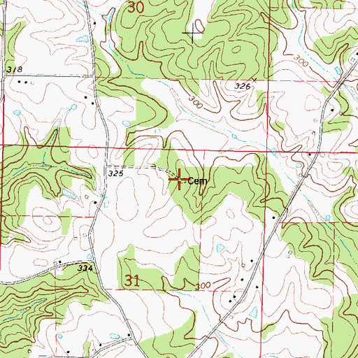 Topographic Map of Holy Temple Cemetery, MS