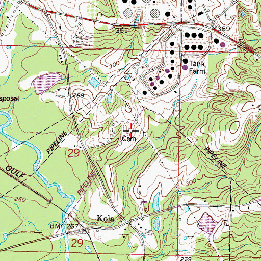 Topographic Map of Kola Church (historical), MS