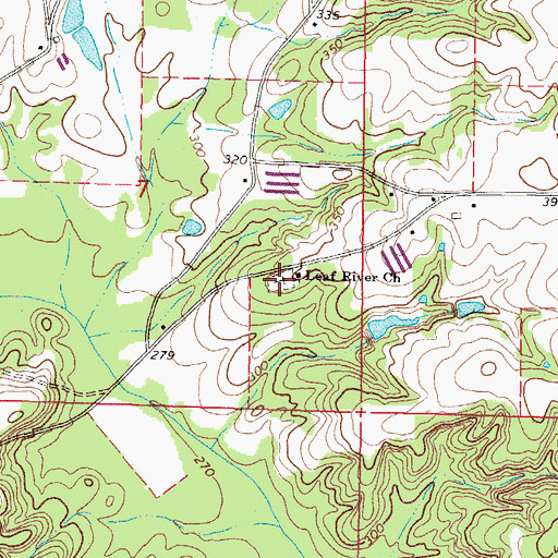 Topographic Map of Leaf River Cemetery, MS