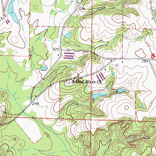 Topographic Map of Leaf River School (historical), MS