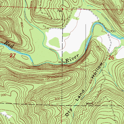 Topographic Map of Cedar Creek, AR
