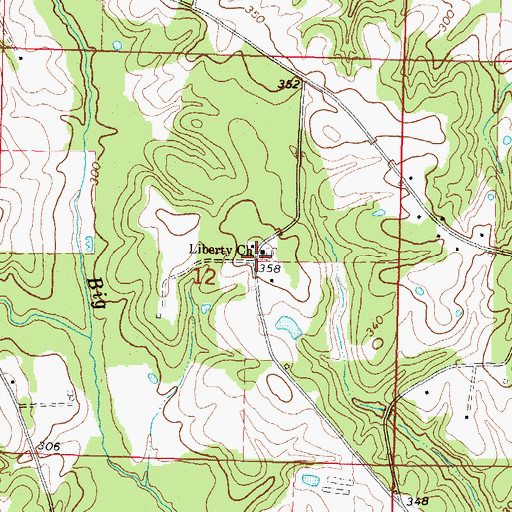Topographic Map of Liberty, MS