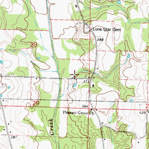 Topographic Map of Lone Star Baptist Church (historical), MS