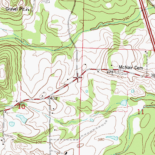 Topographic Map of McNair, MS
