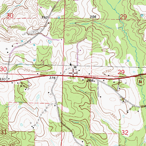Topographic Map of Methodist-Protestant Campgrounds, MS