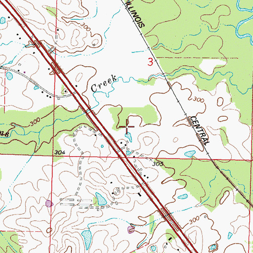 Topographic Map of Mish, MS