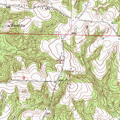Topographic Map of Moscos, MS