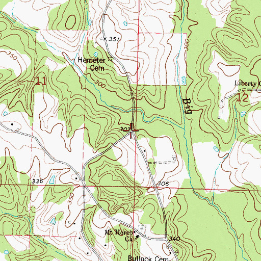 Topographic Map of Mount Horeb, MS