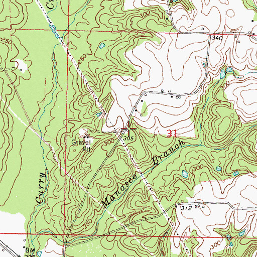 Topographic Map of Mount Tabor Holiness Church (historical), MS