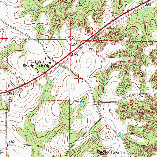 Topographic Map of Negro Ridge, MS