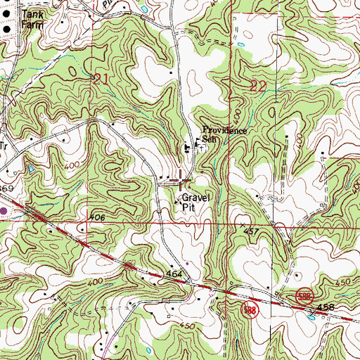Topographic Map of Providence, MS