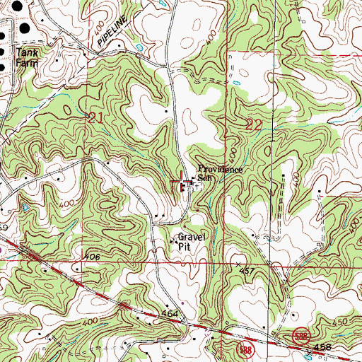 Topographic Map of Providence Baptist Church, MS