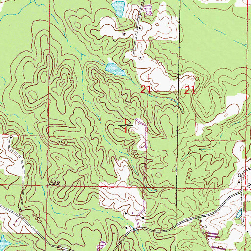 Topographic Map of Providence Cemetery, MS