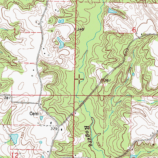 Topographic Map of Rocky Valley School (historical), MS