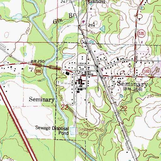Topographic Map of Seminary Attendance Center, MS
