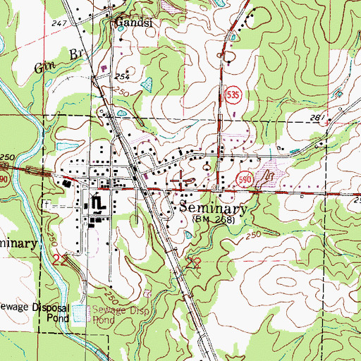 Topographic Map of Seminary Presbyterian Church (historical), MS