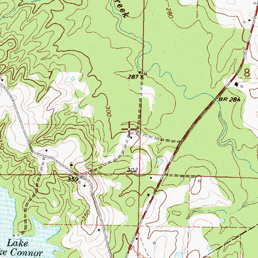 Topographic Map of Strahan (historical), MS