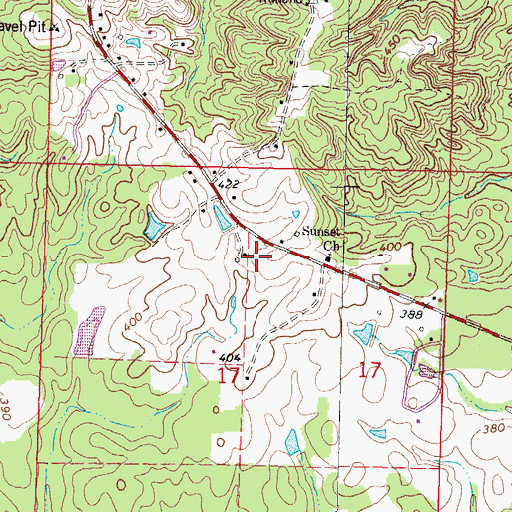 Topographic Map of Sunset, MS
