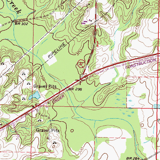 Topographic Map of Wade Town (historical), MS