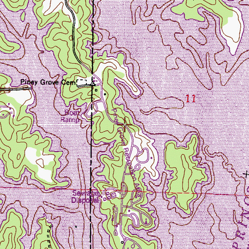Topographic Map of Allen Line (historical), MS