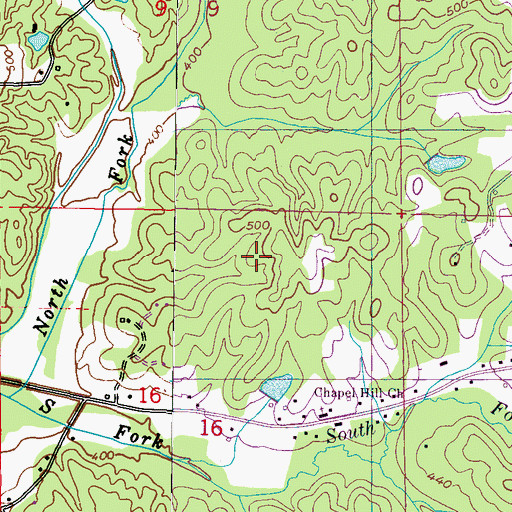 Topographic Map of Bethel School (historical), MS
