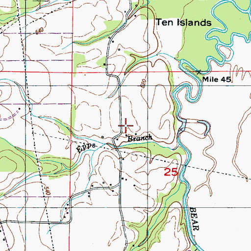 Topographic Map of Byram Cemetery, MS