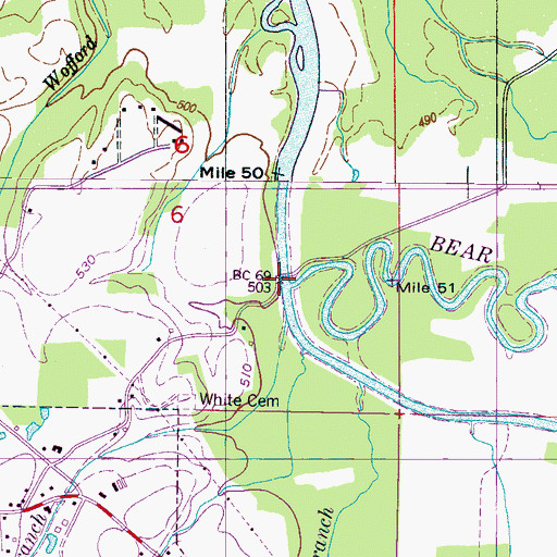 Topographic Map of Epps Ford, MS
