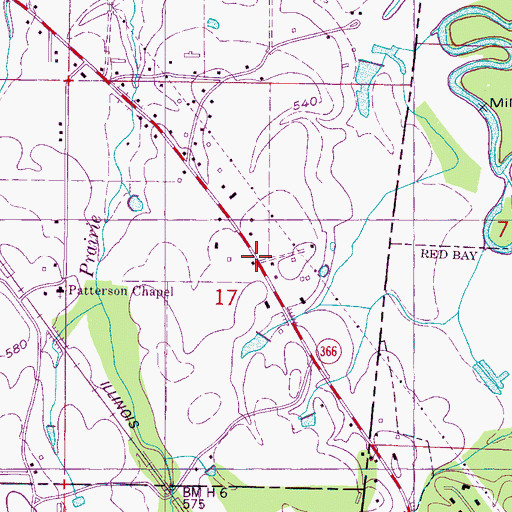 Topographic Map of Fanchertown (historical), MS