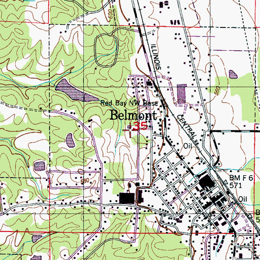 Topographic Map of Gum Springs School (historical), MS